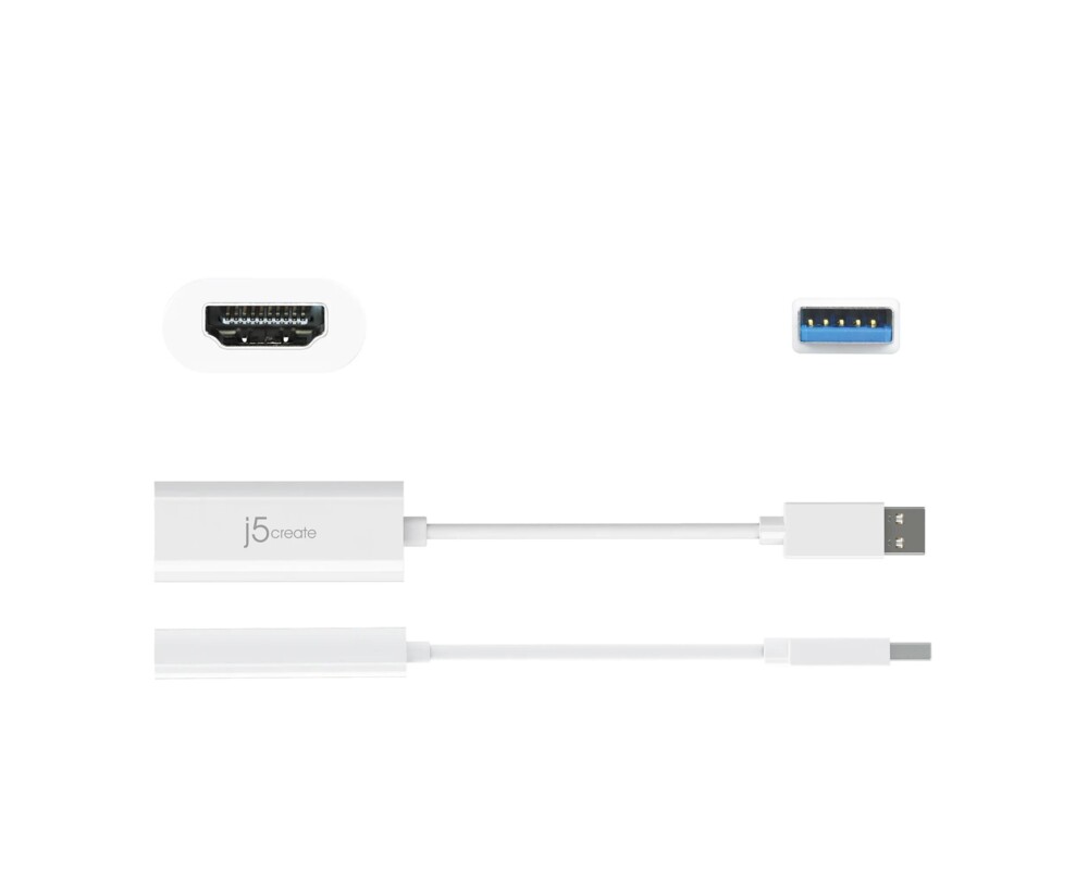 Адаптери j5create JUA254, USB-A към HDMI, Бял 2