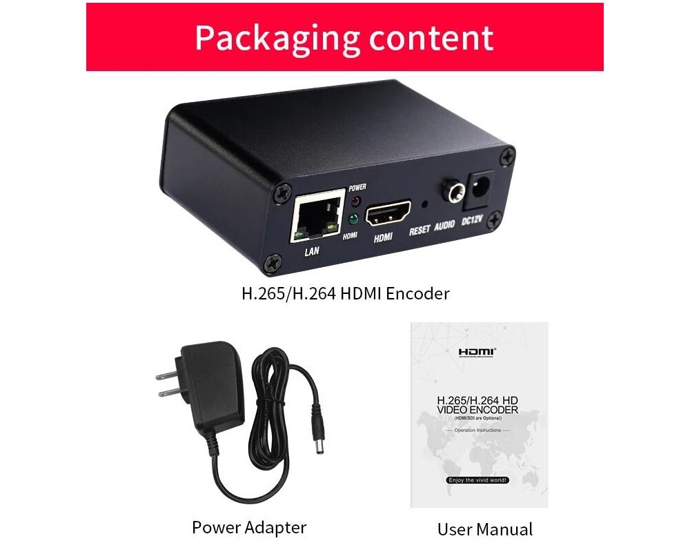 TV тунер/видео устройство Енкодер декодер ESTILLO HDSW0019M1, H.265-HEVC / H.264-AVC, HDMI 2