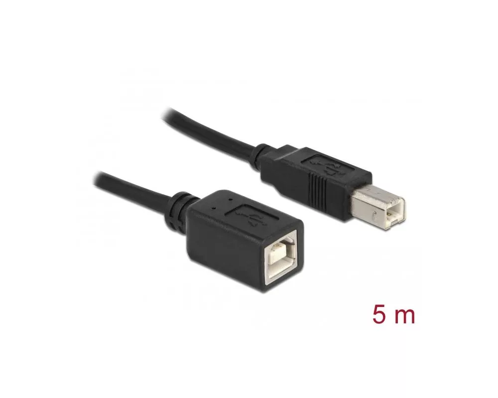 Кабел Delock USB-B мъжко - USB-B женско, 5 м, USB2.0 2