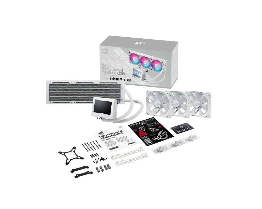 Охладител за процесор ASUS ROG RYUJIN III 360 ARGB WHITE, 3.5" Full Color LCD Display 8