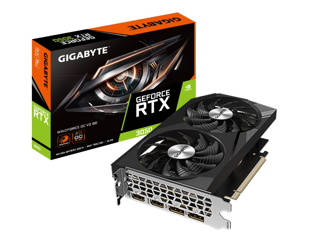 Видеокарта GIGABYTE GeForce RTX 3050 WINDFORCE V2 OC 8GB GDDR6 7