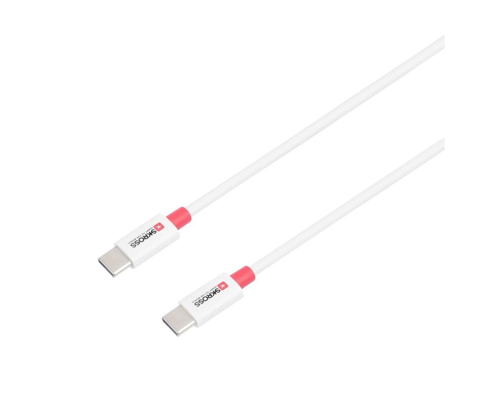 Кабел Skross, USB-C - USB-C 2.0 мъжко, 0.15 м, Бял 3