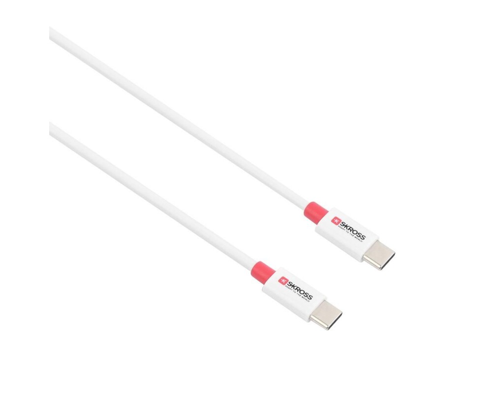 Кабел Skross, USB-C - USB-C 2.0 мъжко, 0.15 м, Бял 2