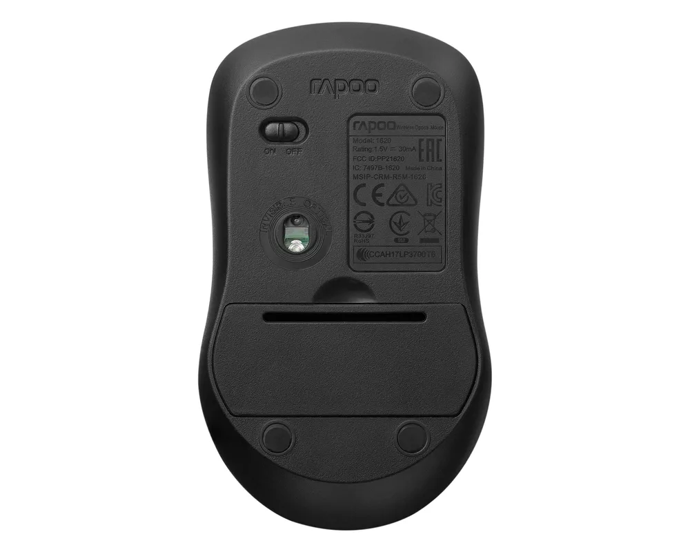 Мишка Безжична оптична мишка RAPOO 1680, Тиха, 2.4Ghz, Черна 5