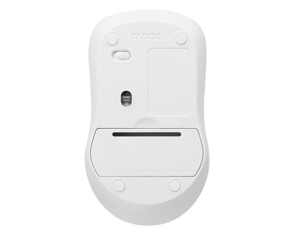 Мишка Безжична оптична мишка RAPOO 1680, Тиха, 2.4Ghz, Бяла 5