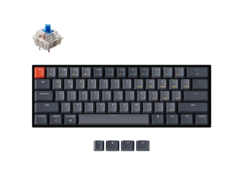 Клавиатура Геймърска Механична клавиатура Keychron K12 Hot-Swappable 60% Gateron Blue Switch RGB LED ABS 2