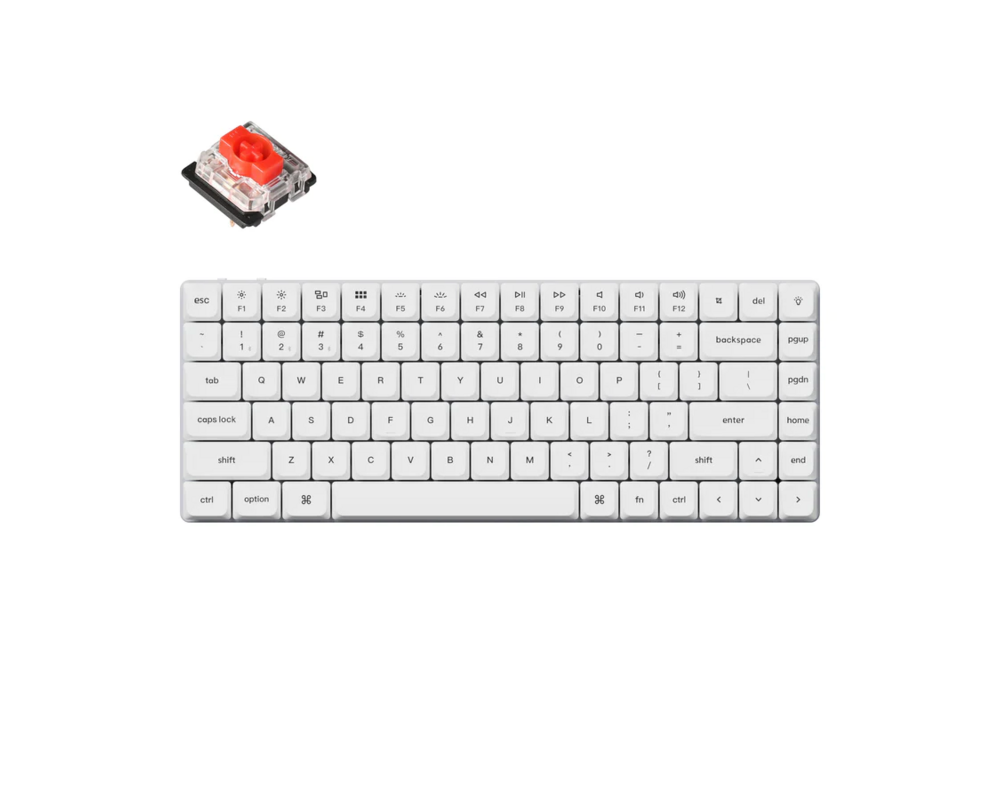 Клавиатура Геймърска механична клавиатура Keychron K3 Pro White QMK/VIA - Red Switch