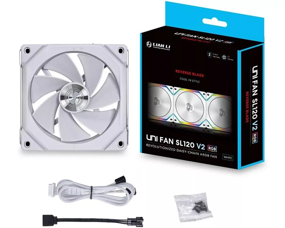 Вентилатор Lian Li Uni Fan SL V2, 120mm, aRGB, Бял 6