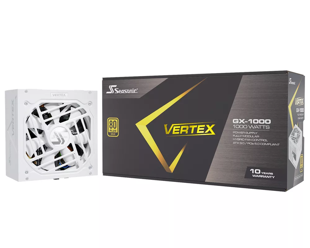 Захранване SEASONIC VERTEX GX-1000 1000W White, 80+ Gold PCIe 5.0, Fully Modular 9