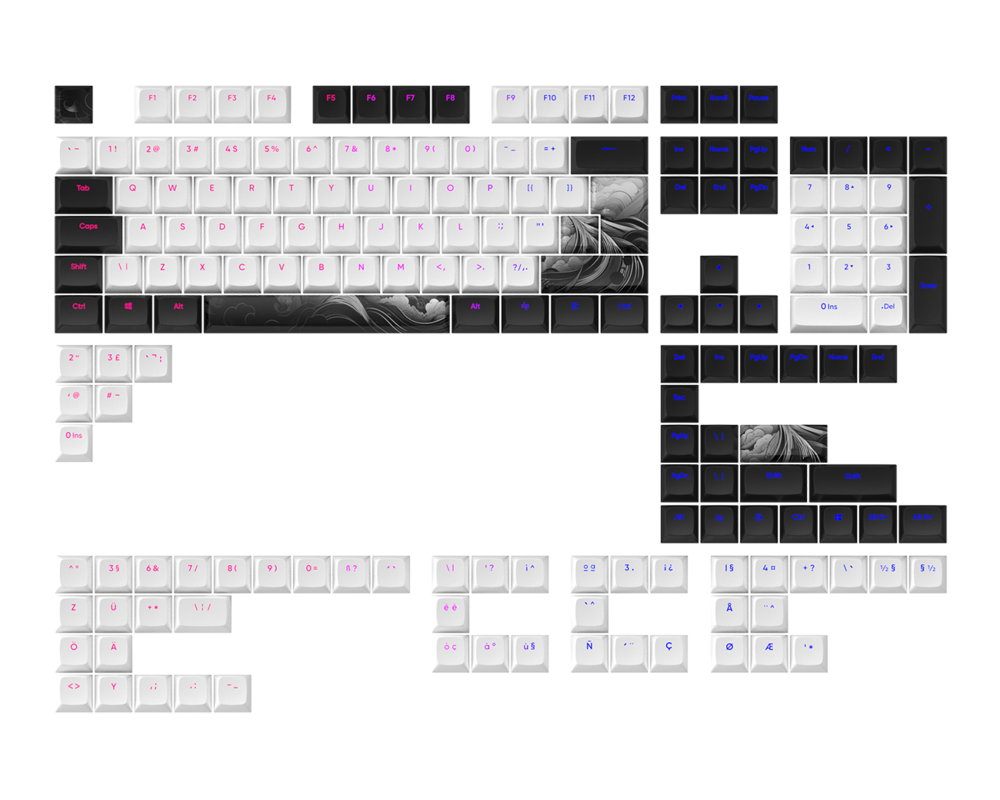 Геймърски аксесоари Капачки за механична клавиатура Dark Project - INK за ANSI & ISO Layout