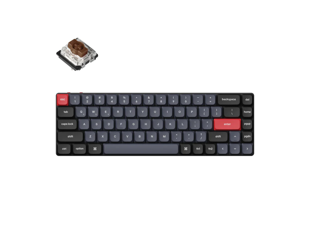 Клавиатура Геймърска Механична клавиатура Keychron K7 Pro QMK/VIA 65% Hot-Swappable Low Profile Gateron Red Switch RGB Backlight 2