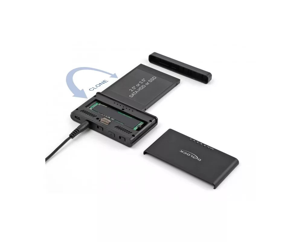 Адаптери RAID Delock, USB-C - 1 x M.2 NVMe SSD + 1 x SATA SSD / HDD, Функция клониране 4