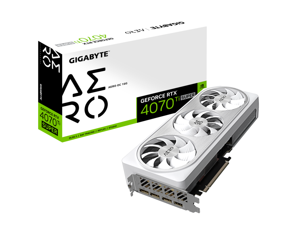 Видеокарта GIGABYTE RTX 4070 TI SUPER AERO OC 16GB GDDR6X 8