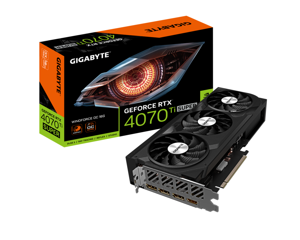 Видеокарта GIGABYTE GeForce RTX 4070 TI SUPER WINDFORCE OC 16GB GDDR6X 8