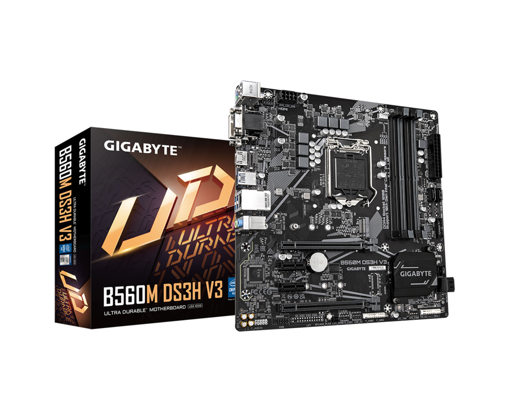 Дънна платка GIGABYTE B560M DS3H V3, socket 1200, mATX 4xDDR4 4