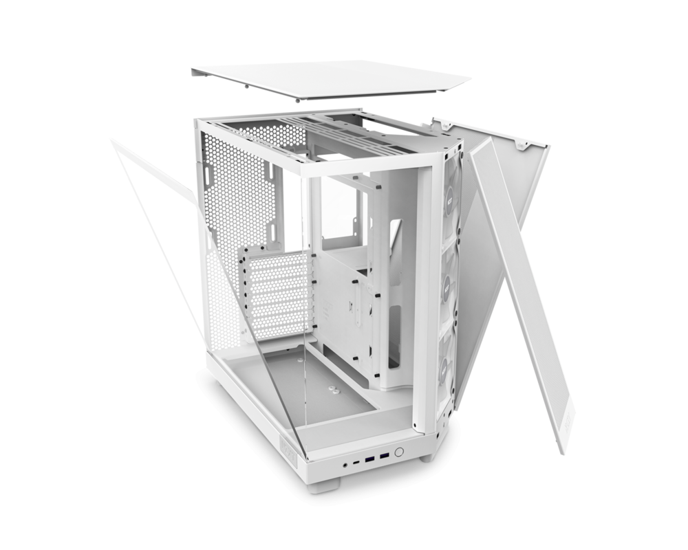 Кутия NZXT H6 Flow RGB Matte White - Middle Tower 16