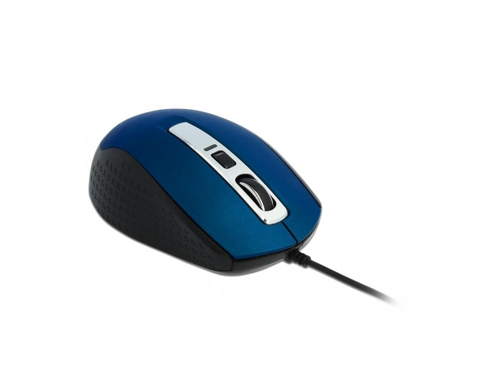 Мишка Оптична мишка DeLock, USB-A, 5 бутона , Синя 2