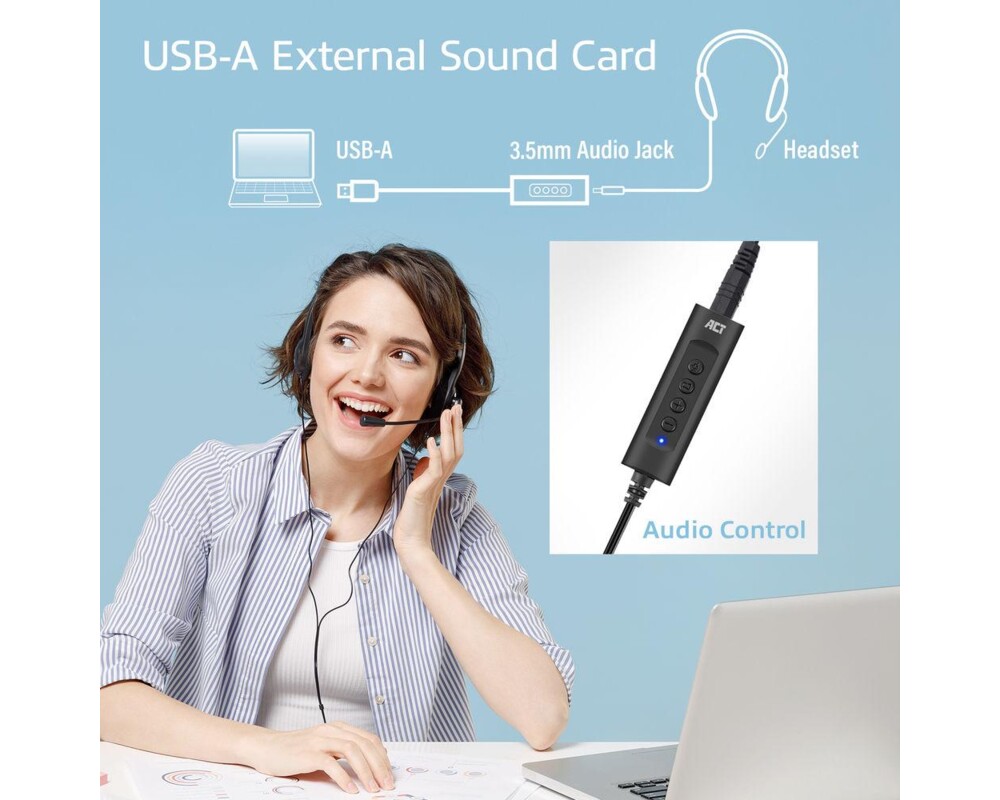 Звукова карта Ewent AC9360, 2.0, USB, 3.5 mm, Черна 6