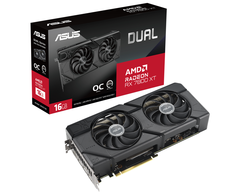 Видеокарта ASUS Dual Radeon RX 7800 XT OC Edition 16GB GDDR6 15