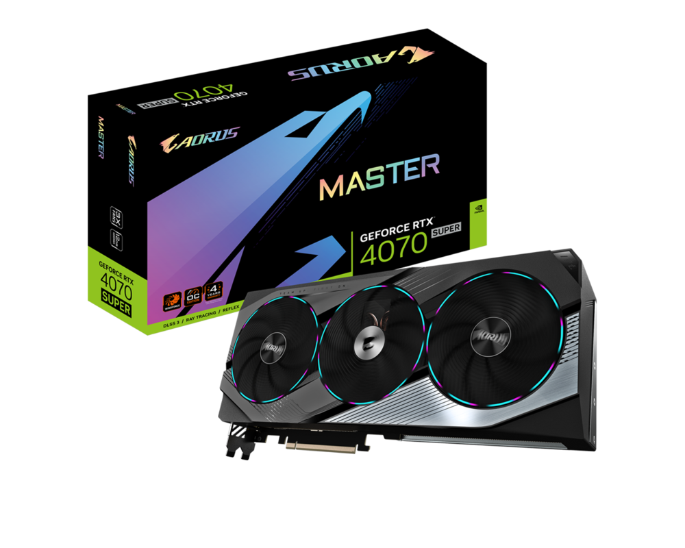 Видеокарта GIGABYTE RTX 4070 SUPER AORUS MASTER 12GB GDDR6X 9