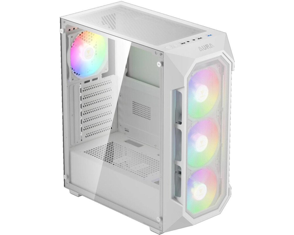 Кутия Gamdias ATX - AURA GC1 Elite White - Mesh 12