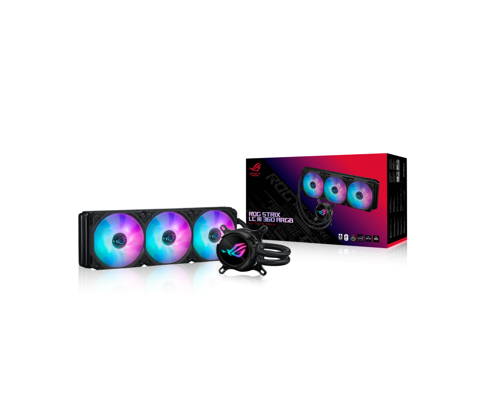 Охладител за процесор ASUS ROG Strix LC III 360 ARGB all-in-one CPU liquid cooler with 360 rotatable water block Premium ROG ARGB fans 6