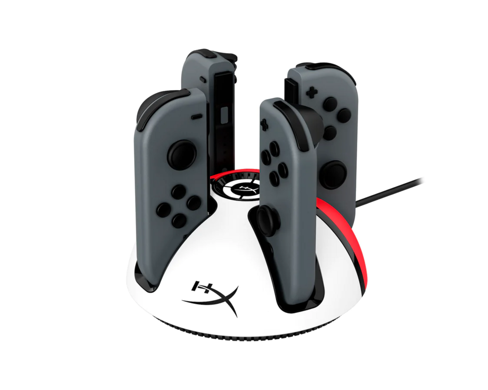 Геймърски аксесоари Докинг станция HyperX ChargePlay Quad 2, за Nintendo Switch Joy-Con контролери, Бяло/Червено 3