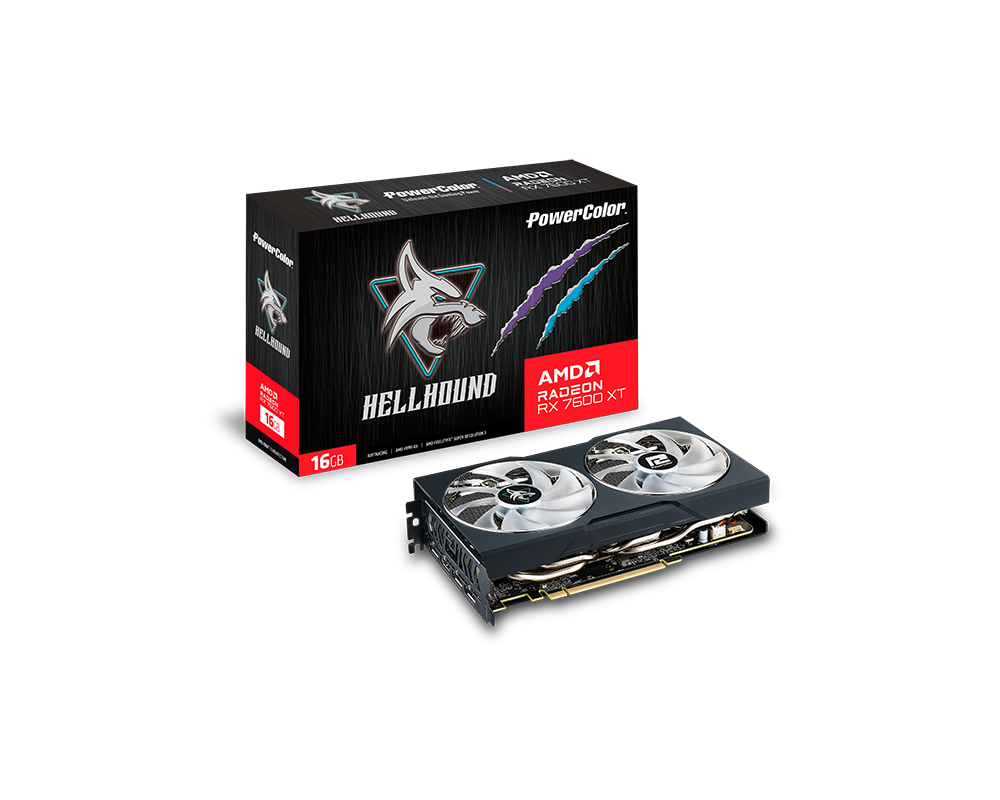 Видеокарта POWERCOLOR RX 7600 XT Hellhound 16GB OC 6