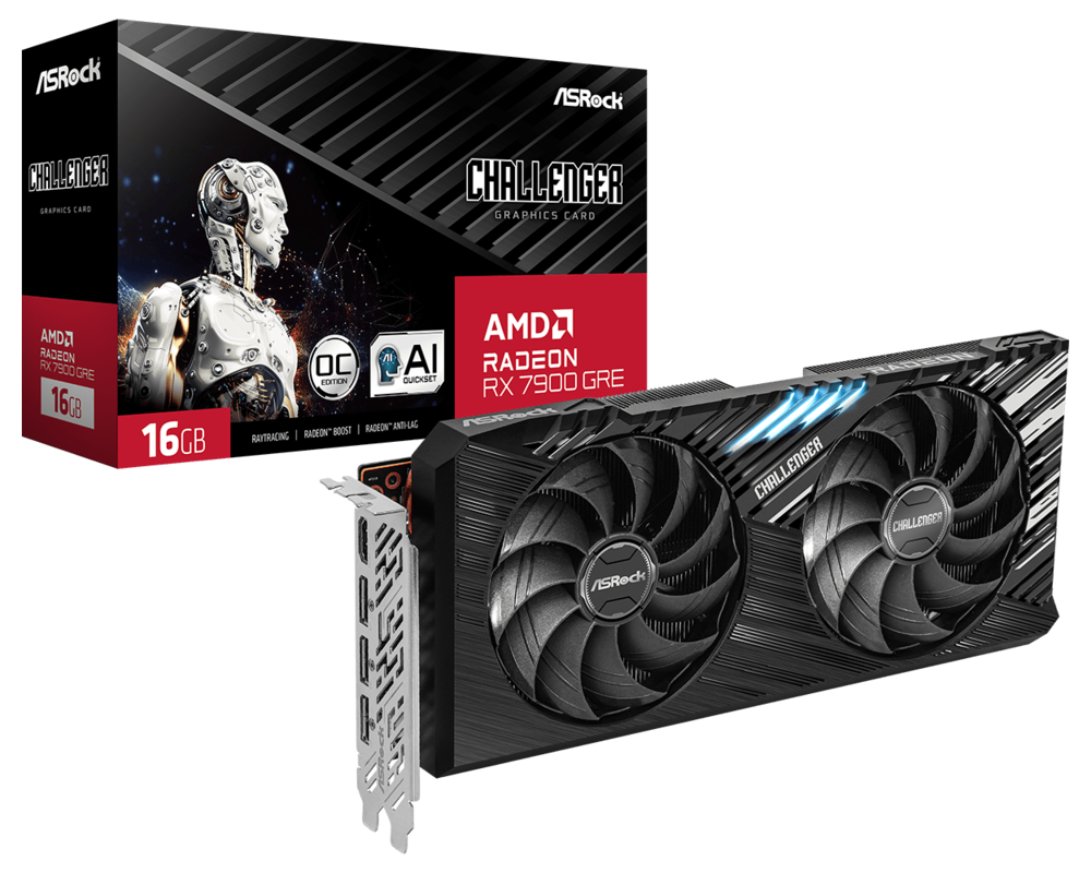 Видеокарта ASRock RX 7900 GRE Challenger 16GB OC GDDR6 6