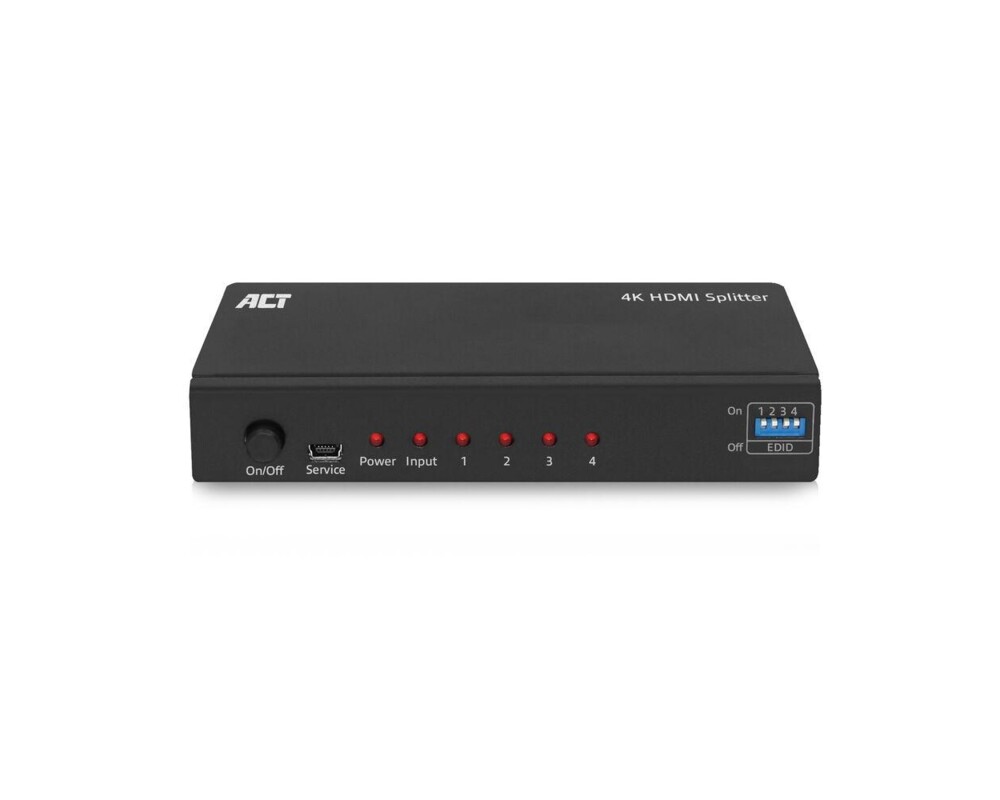 Кабел HDMI Сплитер ACT AC7831, 1 вход 4 изхода., 4K, Черен