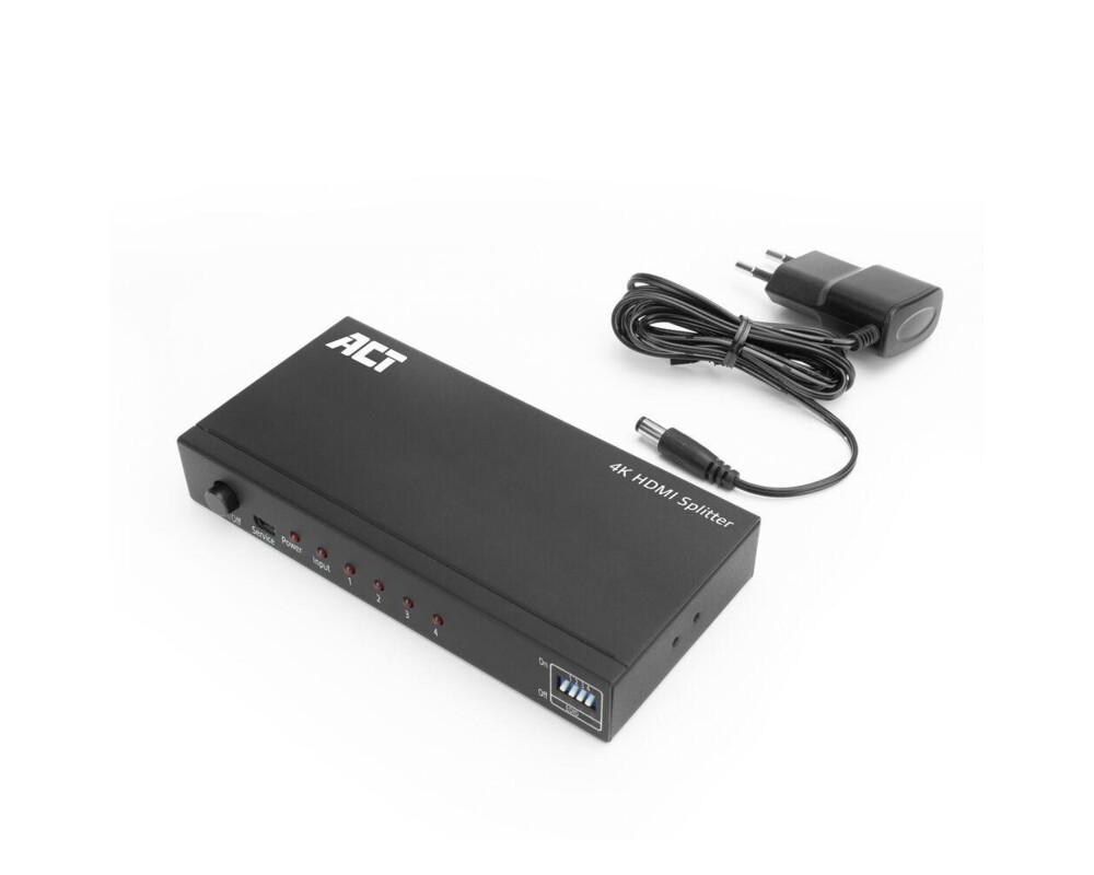 Кабел HDMI Сплитер ACT AC7831, 1 вход 4 изхода., 4K, Черен 5