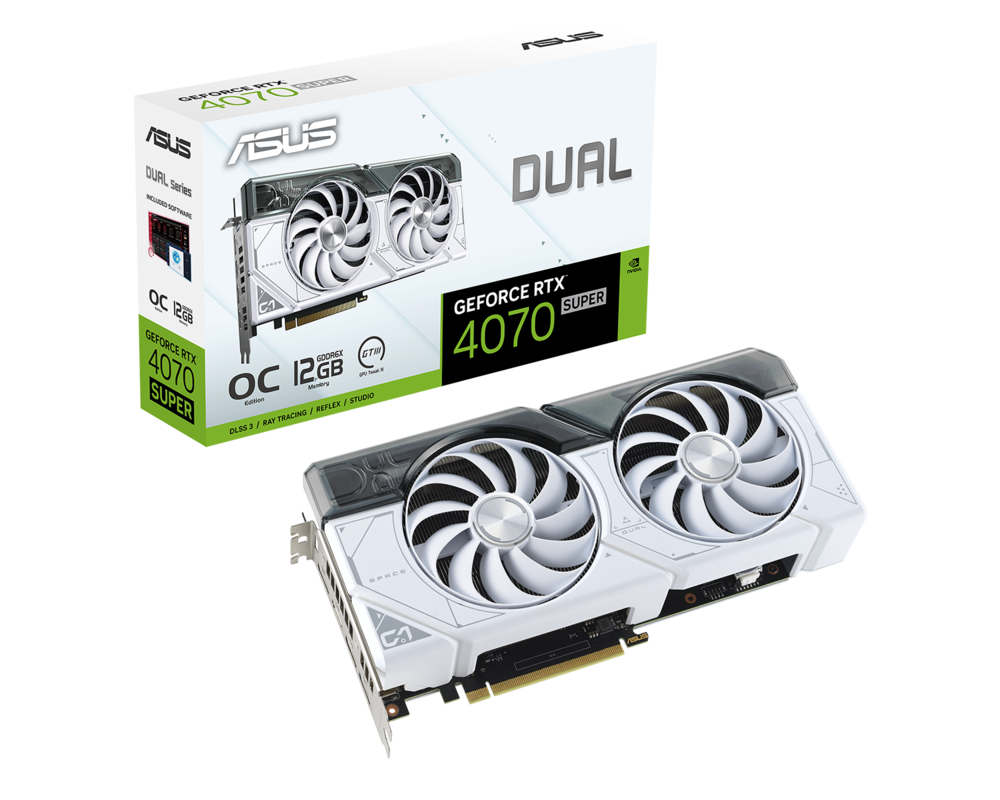 Видеокарта ASUS DUAL RTX4070 SUPER OC 12GB WHITE 11