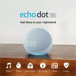 Тонколони Amazon Echo Dot 5 (5th Gen), Alexa, Часовник, Синя 2