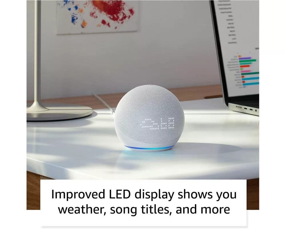 Тонколони Amazon Echo Dot 5 (5th Gen), Alexa, Часовник, Синя 4