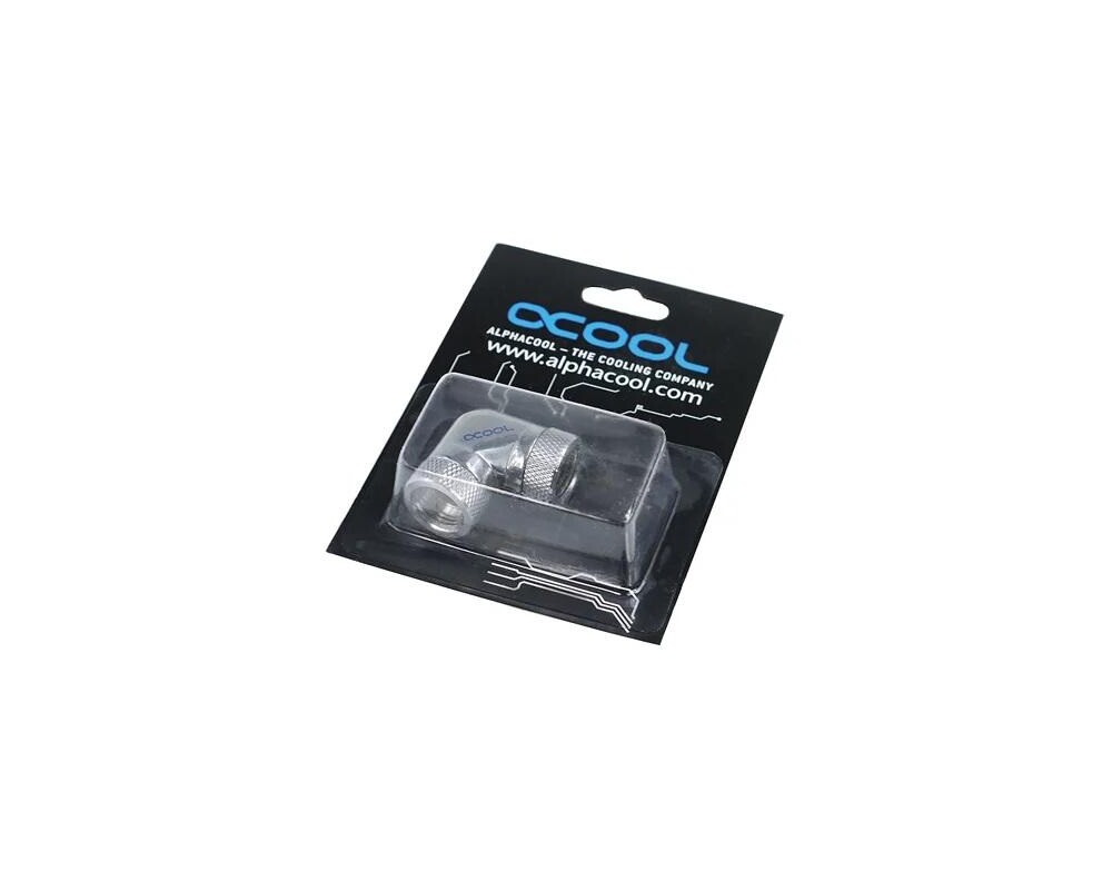 Част за охладител Alphacool HF, 90°, G1/4 - G1/4, Вътрешна резба, Сребрист 2