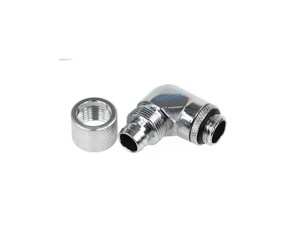 Част за охладител Компресионен Alphacool, 13/10 - G1/4, 90°, Въртящ се, Хром 3