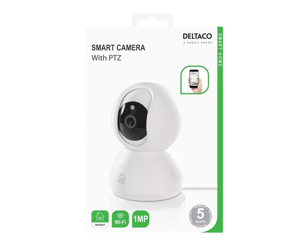 Цифрова IP камера   DELTACO SH-IPC03, 720p, WiFi 2.4GHz, IR 10m, 1/4" CMOS, microSD, Бяла 3