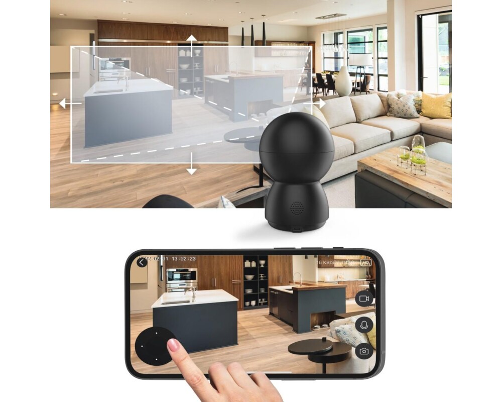 Цифрова IP камера   HAMA, 1080p WiFi, За закрито, Сензор за движение, Нощно наблюдение, Черен 10