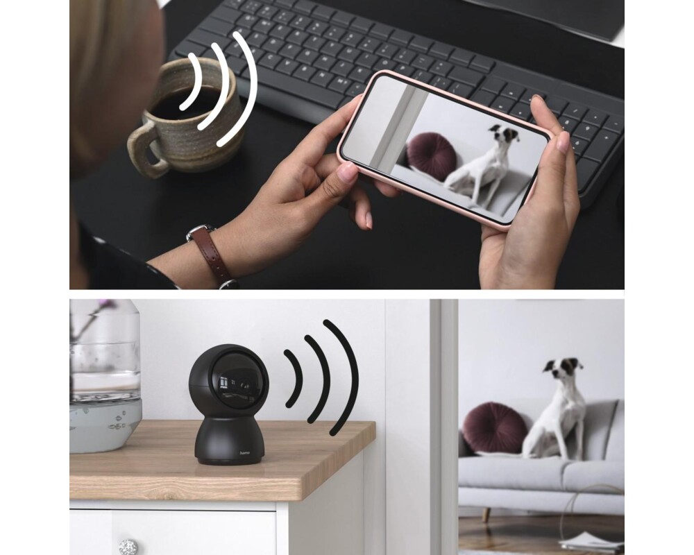 Цифрова IP камера   HAMA, 1080p WiFi, За закрито, Сензор за движение, Нощно наблюдение, Черен 11