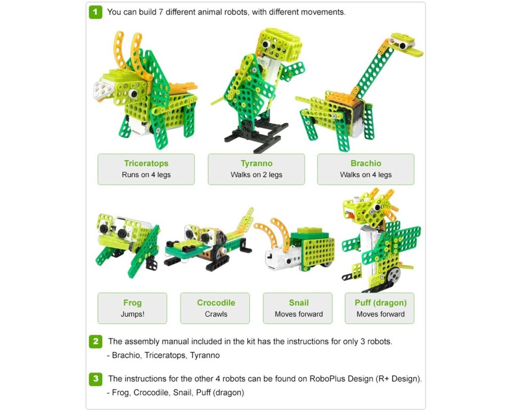 Учебен конструктор Комплект за роботика Robotis PLAY 300 DINOs 11