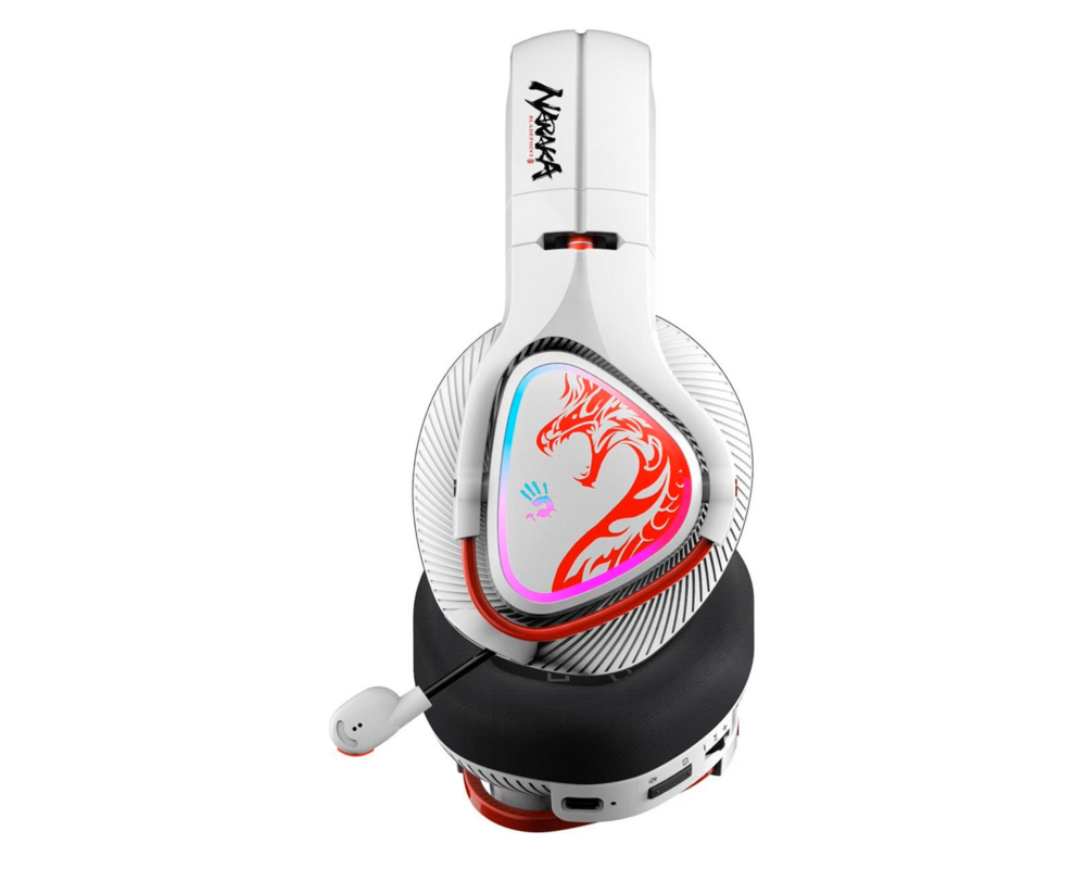 Слушалки Геймърски слушалки A4TECH Bloody MR720 Naraka, RGB, Bluetooth + USB, Бели 2