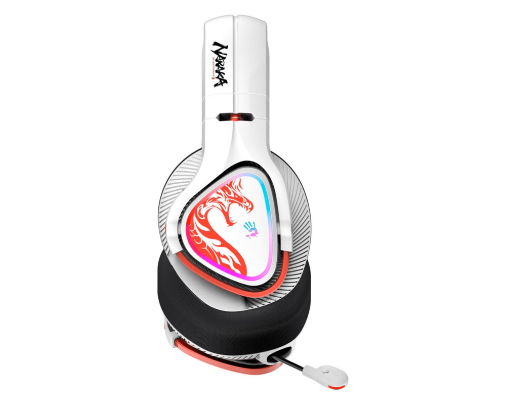 Слушалки Геймърски слушалки A4TECH Bloody MR720 Naraka, RGB, Bluetooth + USB, Бели 3