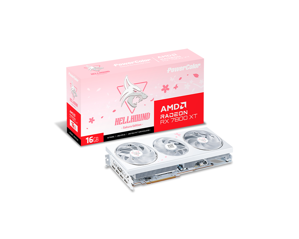 Видеокарта PowerColor RX 7800 XT Hellhound Sakura 7
