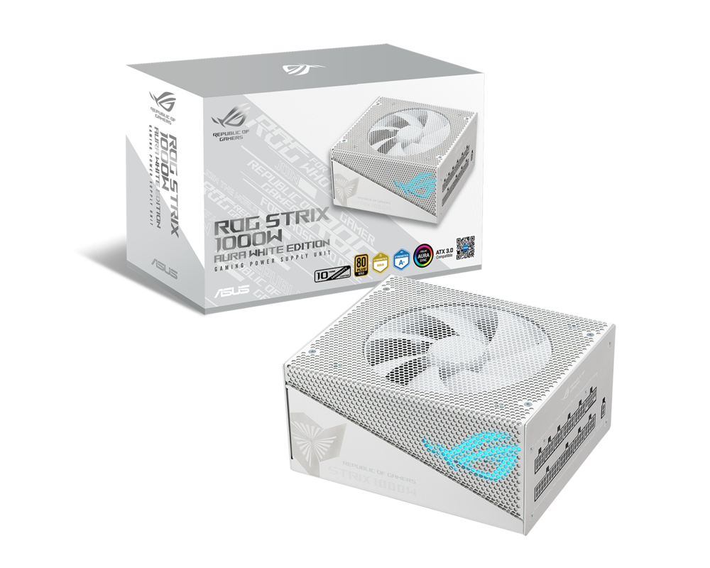 Захранване ASUS ROG Strix 1000W 80+ Gold Aura White 10