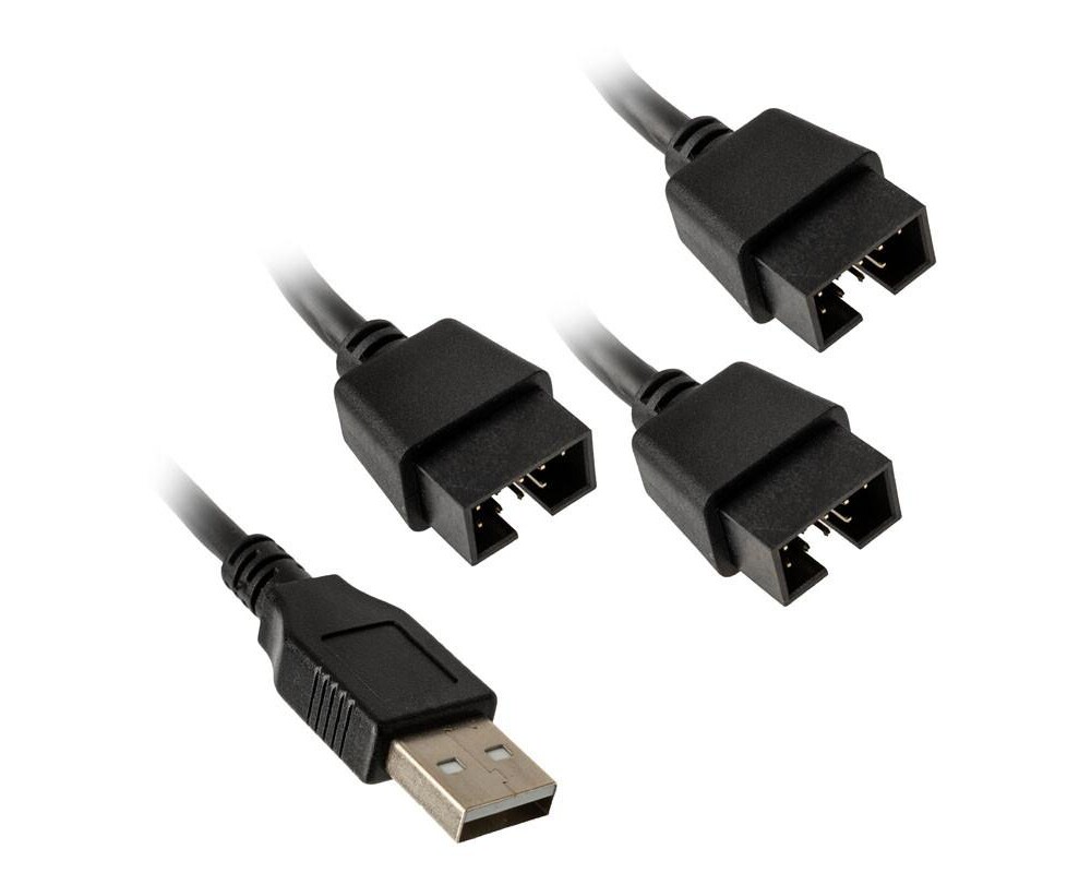 USB хъб Lian Li PW-U2TPAB USB 2.0 1-към-3 Hub - Черно 2