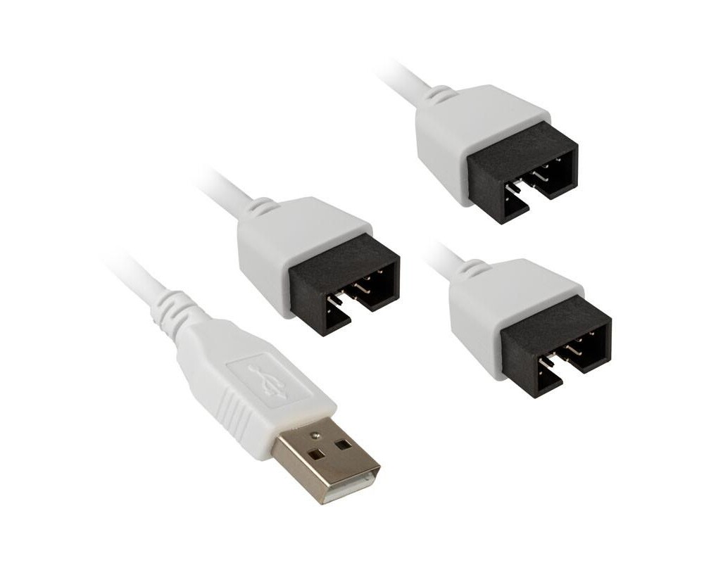 USB хъб Lian Li PW-U2TPAB USB 2.0 1-към-3 Hub - Бяло 2
