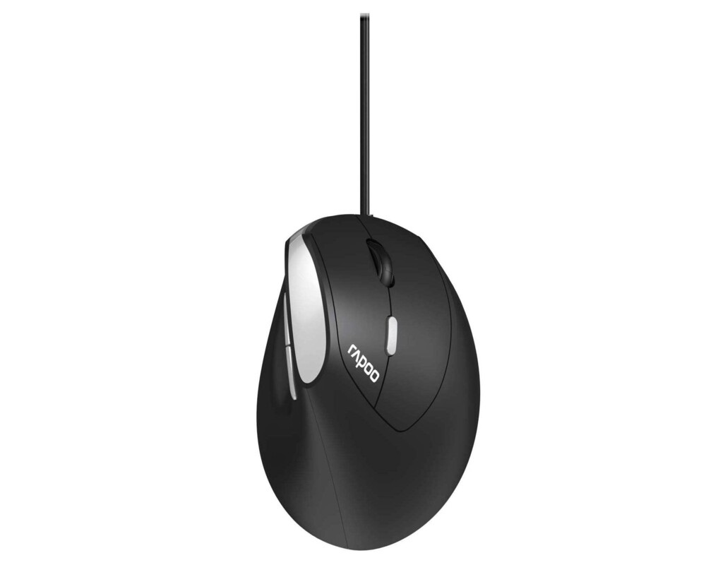 Мишка Вертикална ергономична мишка RAPOO EV200, С кабел, Черна 2
