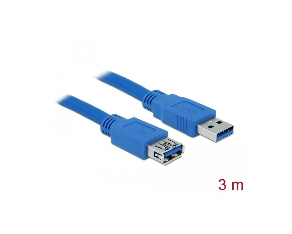 Адаптери Удължителен кабел Delock USB-A мъжко - USB-А женско, 3 м, Екраниран, Син 2