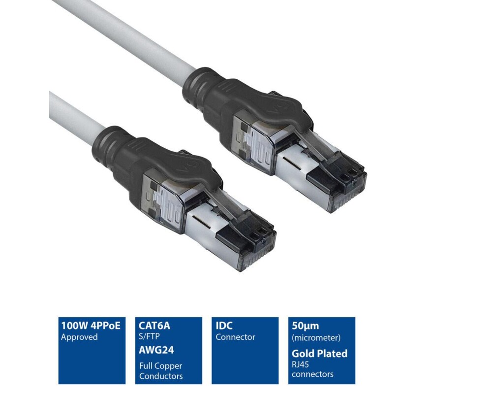 Мрежов кабел ACT S/FTP, CAT6A, RJ-45 - RJ-45, 1.5 m 10