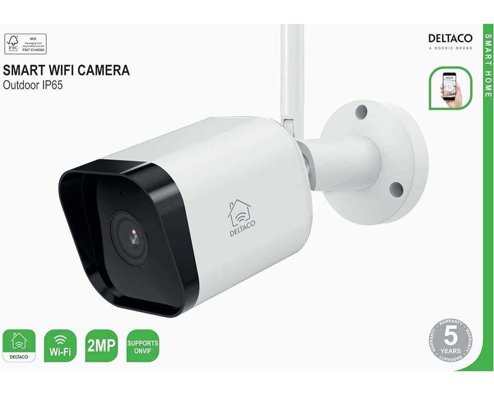 Цифрова IP камера   Deltaco 2MP, Outdoor, IP65, WiFi, Бяла 7